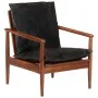 Sessel aus massivem Akazienholz und schwarzem Echtleder von , Sessel - Ref: Foro24-340922, Preis: 209,57 €, Rabatt: %