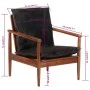 Sessel aus massivem Akazienholz und schwarzem Echtleder von , Sessel - Ref: Foro24-340922, Preis: 209,57 €, Rabatt: %