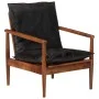 Sessel aus massivem Akazienholz und schwarzem Echtleder von , Sessel - Ref: Foro24-340922, Preis: 209,57 €, Rabatt: %
