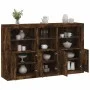 Aparador con luces LED roble ahumado 162x37x100 cm de , Aparadores - Ref: Foro24-3209146, Precio: 269,16 €, Descuento: %