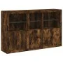 Sideboard with LED lights smoked oak 162x37x100 cm by , Sideboards - Ref: Foro24-3209146, Price: 269,16 €, Discount: %