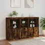 Sideboard with LED lights smoked oak 162x37x100 cm by , Sideboards - Ref: Foro24-3209146, Price: 269,16 €, Discount: %