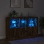 Sideboard with LED lights smoked oak 162x37x100 cm by , Sideboards - Ref: Foro24-3209146, Price: 269,16 €, Discount: %