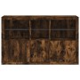 Aparador con luces LED roble ahumado 162x37x100 cm de , Aparadores - Ref: Foro24-3209146, Precio: 278,22 €, Descuento: %