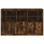 Sideboard with LED lights smoked oak 162x37x100 cm by , Sideboards - Ref: Foro24-3209146, Price: 269,16 €, Discount: %