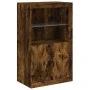 Sideboard with LED lights smoked oak 162x37x100 cm by , Sideboards - Ref: Foro24-3209146, Price: 269,16 €, Discount: %