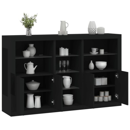 Aparador con luces LED negro 162x37x100 cm de , Aparadores - Ref: Foro24-3209171, Precio: 232,56 €, Descuento: %