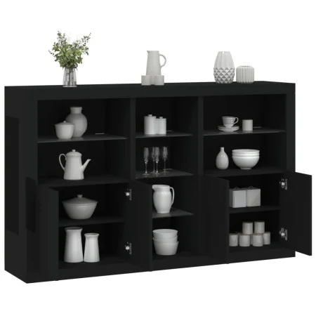 Aparador con luces LED negro 162x37x100 cm de , Aparadores - Ref: Foro24-3209171, Precio: 224,76 €, Descuento: %