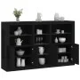 Aparador con luces LED negro 162x37x100 cm de , Aparadores - Ref: Foro24-3209171, Precio: 224,76 €, Descuento: %