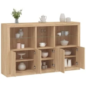 Sideboard mit LED-Leuchten Sonoma-Eiche 162x37x100 cm von , Sideboards - Ref: Foro24-3209144, Preis: 221,09 €, Rabatt: %
