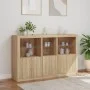 Aparador con luces LED roble Sonoma 162x37x100 cm de , Aparadores - Ref: Foro24-3209144, Precio: 221,09 €, Descuento: %