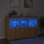 Aparador con luces LED roble Sonoma 162x37x100 cm de , Aparadores - Ref: Foro24-3209144, Precio: 221,09 €, Descuento: %