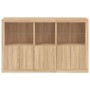 Aparador con luces LED roble Sonoma 162x37x100 cm de , Aparadores - Ref: Foro24-3209144, Precio: 226,79 €, Descuento: %