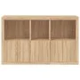 Aparador con luces LED roble Sonoma 162x37x100 cm de , Aparadores - Ref: Foro24-3209144, Precio: 221,09 €, Descuento: %