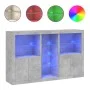 Aparador con luces LED gris hormigón 162x37x100 cm de , Aparadores - Ref: Foro24-3209173, Precio: 200,99 €, Descuento: %