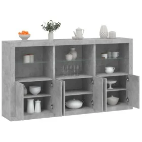 Aparador con luces LED gris hormigón 181,5x37x100 cm de , Aparadores - Ref: Foro24-3209152, Precio: 213,43 €, Descuento: %