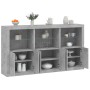 Aparador con luces LED gris hormigón 181,5x37x100 cm de , Aparadores - Ref: Foro24-3209152, Precio: 219,46 €, Descuento: %
