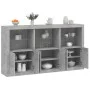 Betongraues Sideboard mit LED-Leuchten 181,5 x 37 x 100 cm von , Sideboards - Ref: Foro24-3209152, Preis: 213,43 €, Rabatt: %