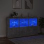 Aparador con luces LED gris hormigón 181,5x37x100 cm de , Aparadores - Ref: Foro24-3209152, Precio: 219,46 €, Descuento: %