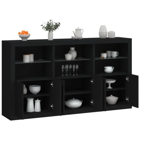 Aparador con luces LED negro 181,5x37x100 cm de , Aparadores - Ref: Foro24-3209150, Precio: 233,61 €, Descuento: %