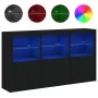 Aparador con luces LED negro 181,5x37x100 cm de , Aparadores - Ref: Foro24-3209150, Precio: 233,61 €, Descuento: %