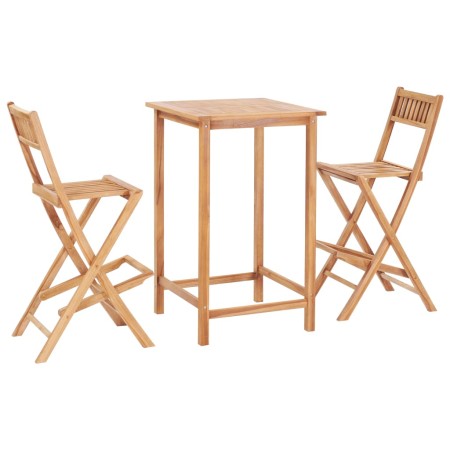 Set mesa y sillas de bar de jardín 3 pzas madera maciza roble de vidaXL, Conjuntos de jardín - Ref: Foro24-44671, Precio: 407...
