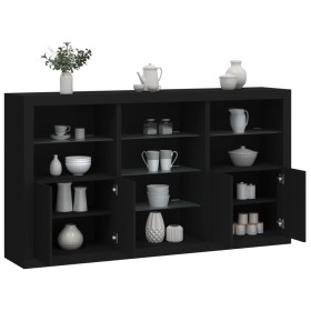 Aparador con luces LED negro 181,5x37x100 cm de , Aparadores - Ref: Foro24-3209178, Precio: 237,97 €, Descuento: %