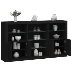 Sideboard with LED lights black 181.5x37x100 cm by , Sideboards - Ref: Foro24-3209178, Price: 231,57 €, Discount: %