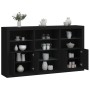Aparador con luces LED negro 181,5x37x100 cm de , Aparadores - Ref: Foro24-3209178, Precio: 237,97 €, Descuento: %