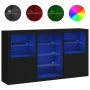 Aparador con luces LED negro 181,5x37x100 cm de , Aparadores - Ref: Foro24-3209178, Precio: 237,97 €, Descuento: %