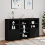 Aparador con luces LED negro 181,5x37x100 cm de , Aparadores - Ref: Foro24-3209178, Precio: 237,97 €, Descuento: %