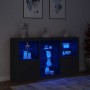 Aparador con luces LED negro 181,5x37x100 cm de , Aparadores - Ref: Foro24-3209178, Precio: 237,97 €, Descuento: %