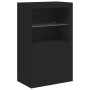 Aparador con luces LED negro 181,5x37x100 cm de , Aparadores - Ref: Foro24-3209178, Precio: 237,97 €, Descuento: %