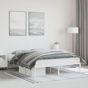 Estructura de cama de metal blanca 160x200 cm de , Camas y somieres - Ref: Foro24-373676, Precio: 90,94 €, Descuento: %