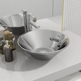 Lavabo 42x14 cm cerámica plateado de vidaXL, Lavabos - Ref: Foro24-143493, Precio: 52,34 €, Descuento: %