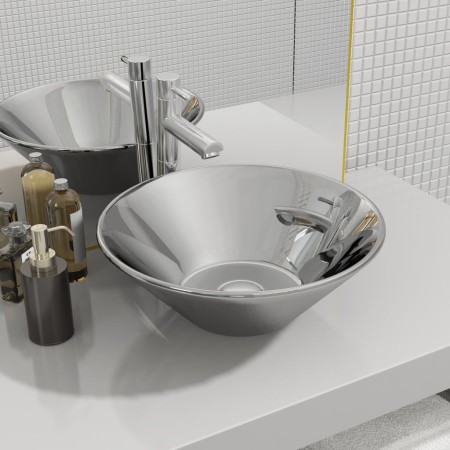Lavabo 42x14 cm cerámica plateado de vidaXL, Lavabos - Ref: Foro24-143493, Precio: 52,80 €, Descuento: %