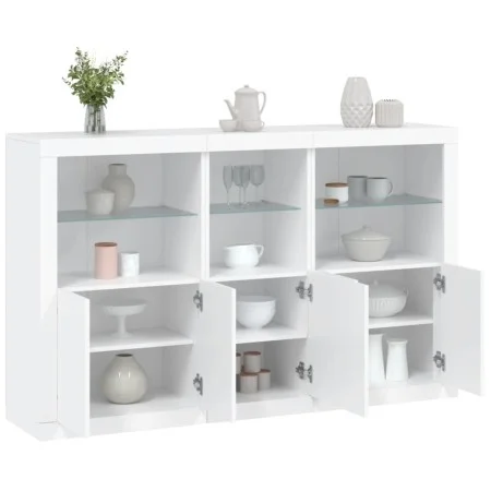 Sideboard with white LED lights 162x37x100 cm by , Sideboards - Ref: Foro24-3209142, Price: 236,68 €, Discount: %