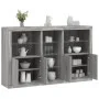 Sideboard with LED lights Sonoma gray 162x37x100 cm by , Sideboards - Ref: Foro24-3209175, Price: 263,05 €, Discount: %