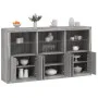 Aparador con luces LED gris Sonoma 181,5x37x100 cm de , Aparadores - Ref: Foro24-3209154, Precio: 287,47 €, Descuento: %