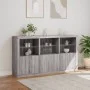 Aparador con luces LED gris Sonoma 181,5x37x100 cm de , Aparadores - Ref: Foro24-3209154, Precio: 287,47 €, Descuento: %