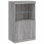 Aparador con luces LED gris Sonoma 181,5x37x100 cm de , Aparadores - Ref: Foro24-3209154, Precio: 287,47 €, Descuento: %