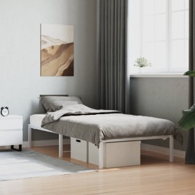 Estructura de cama de metal blanca 90x190 cm de , Camas y somieres - Ref: Foro24-373665, Precio: 55,02 €, Descuento: %