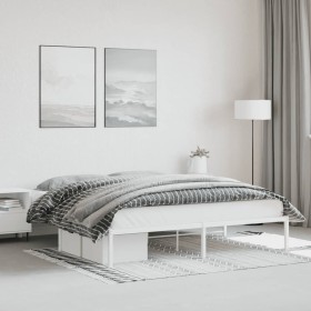 Estructura de cama de metal blanco 183x213 cm de , Camas y somieres - Ref: Foro24-373678, Precio: 92,12 €, Descuento: %