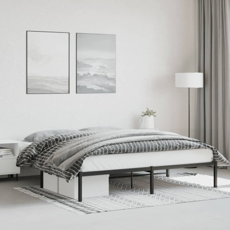 Estructura de cama de metal negro 180x200 cm de , Camas y somieres - Ref: Foro24-373659, Precio: 92,70 €, Descuento: %