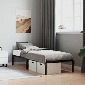 Estructura de cama de metal negro 80x200 cm de , Camas y somieres - Ref: Foro24-373646, Precio: 59,73 €, Descuento: %
