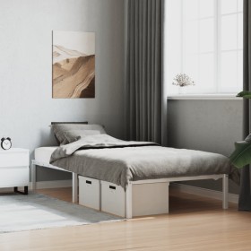 Estructura de cama metal blanca 100x190 cm de , Camas y somieres - Ref: Foro24-373667, Precio: 56,77 €, Descuento: %