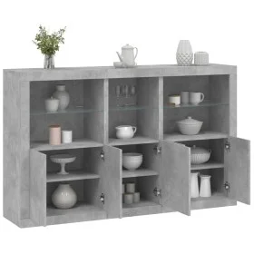 Sideboard mit betongrauen LED-Leuchten 162x37x100 cm von , Sideboards - Ref: Foro24-3209145, Preis: 210,89 €, Rabatt: %