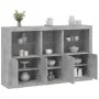 Sideboard mit betongrauen LED-Leuchten 162x37x100 cm von , Sideboards - Ref: Foro24-3209145, Preis: 210,89 €, Rabatt: %