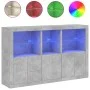 Aparador con luces LED gris hormigón 162x37x100 cm de , Aparadores - Ref: Foro24-3209145, Precio: 210,89 €, Descuento: %