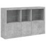 Aparador con luces LED gris hormigón 162x37x100 cm de , Aparadores - Ref: Foro24-3209145, Precio: 216,90 €, Descuento: %